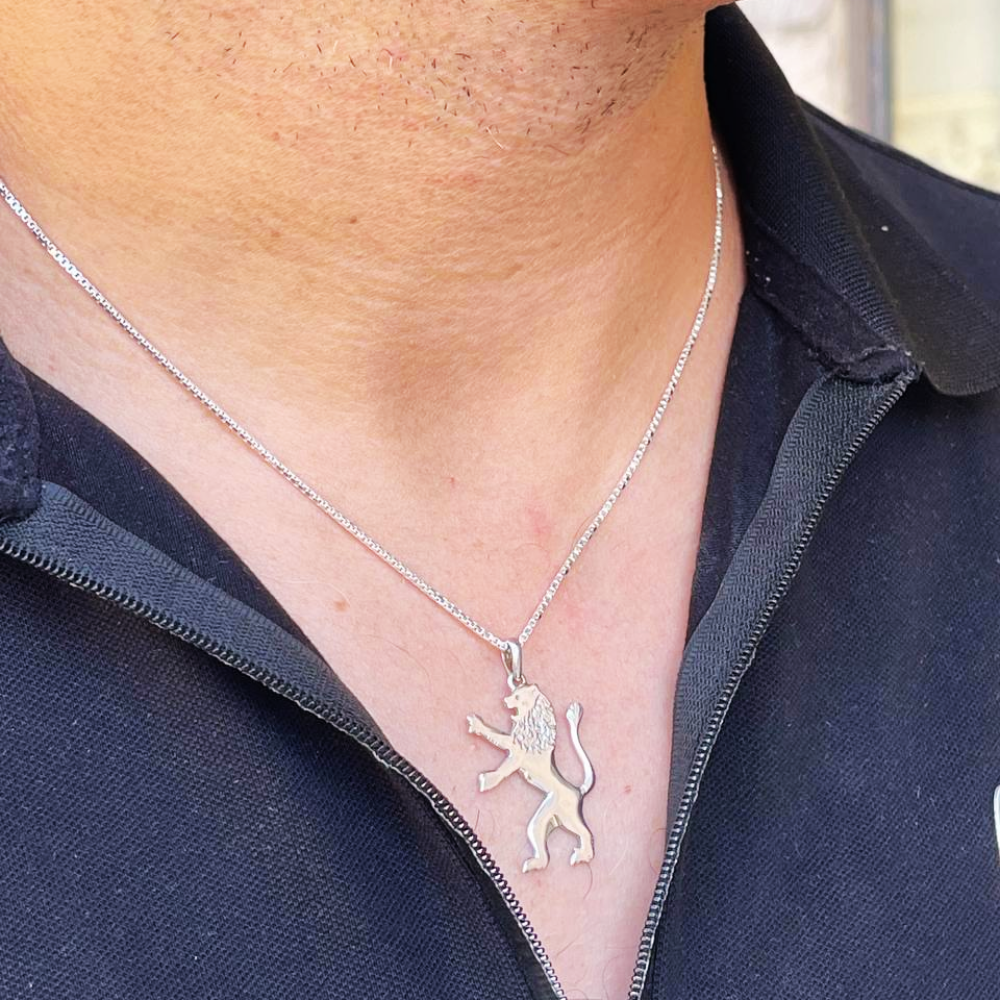 Rising Lion of Judah Pendant in Sterling Silver