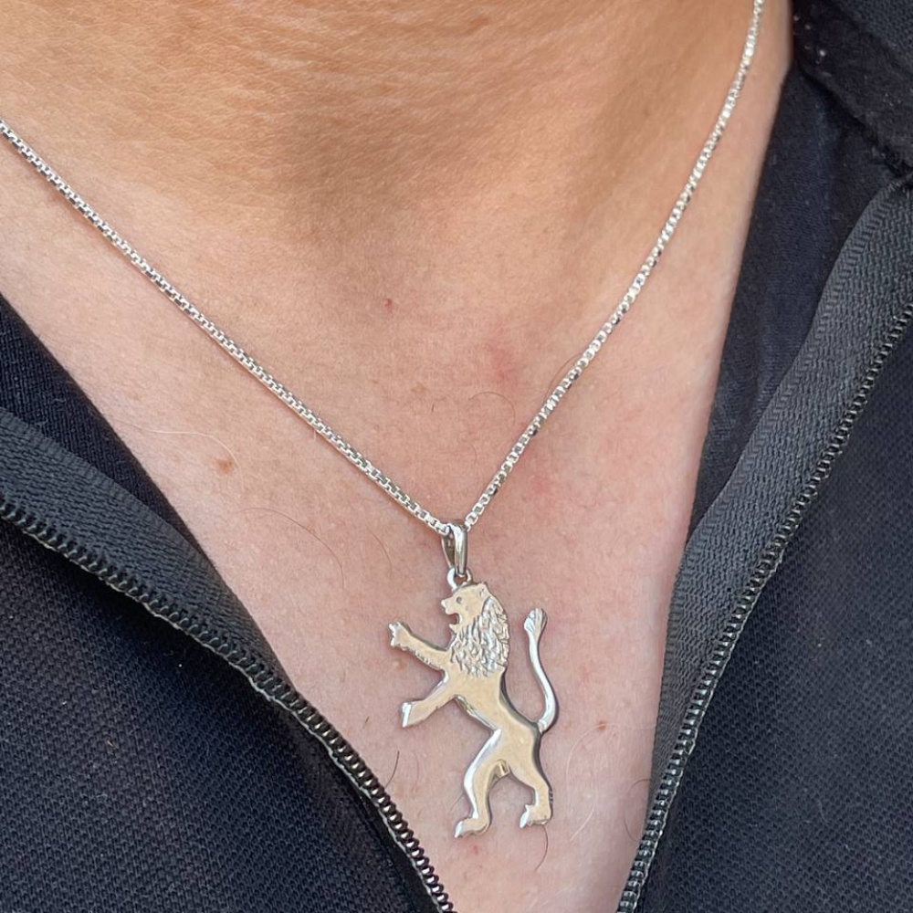Rising Lion of Judah Pendant in Sterling Silver
