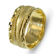 14k Gold Diamond-Cut Faceted Wedding Band