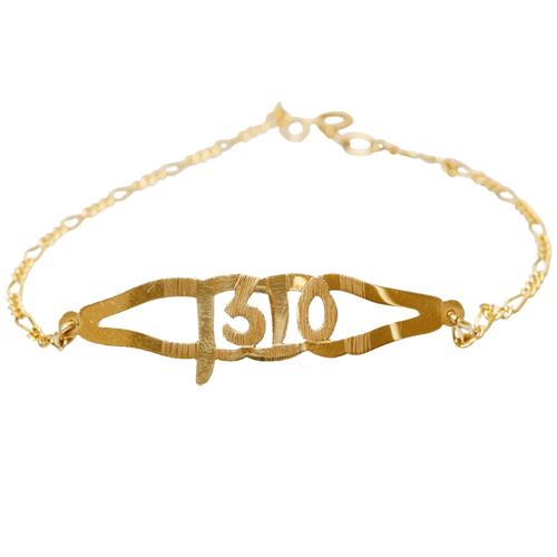 14k Gold Leaf Name Bracelet
