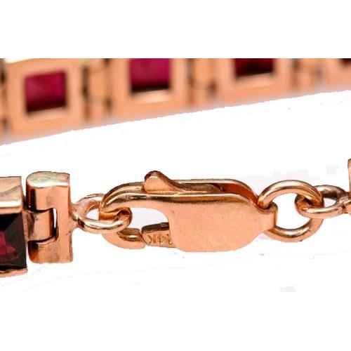14k Rose Gold Garnet Tennis Bracelet