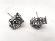Sterling Silver Jerusalem Dreidel with Filigree Art