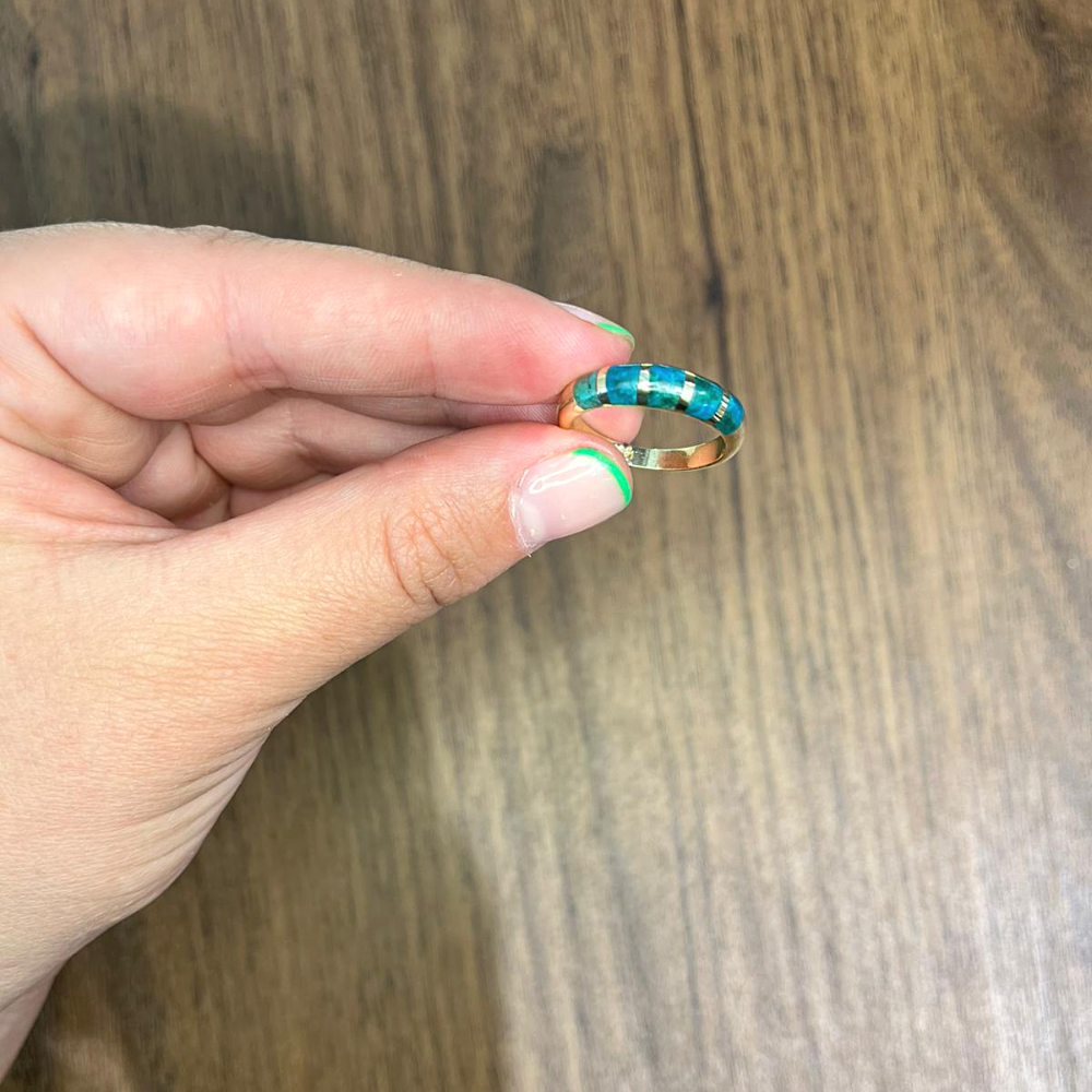 Eilat Stone Ring - 14k Gold - Striped