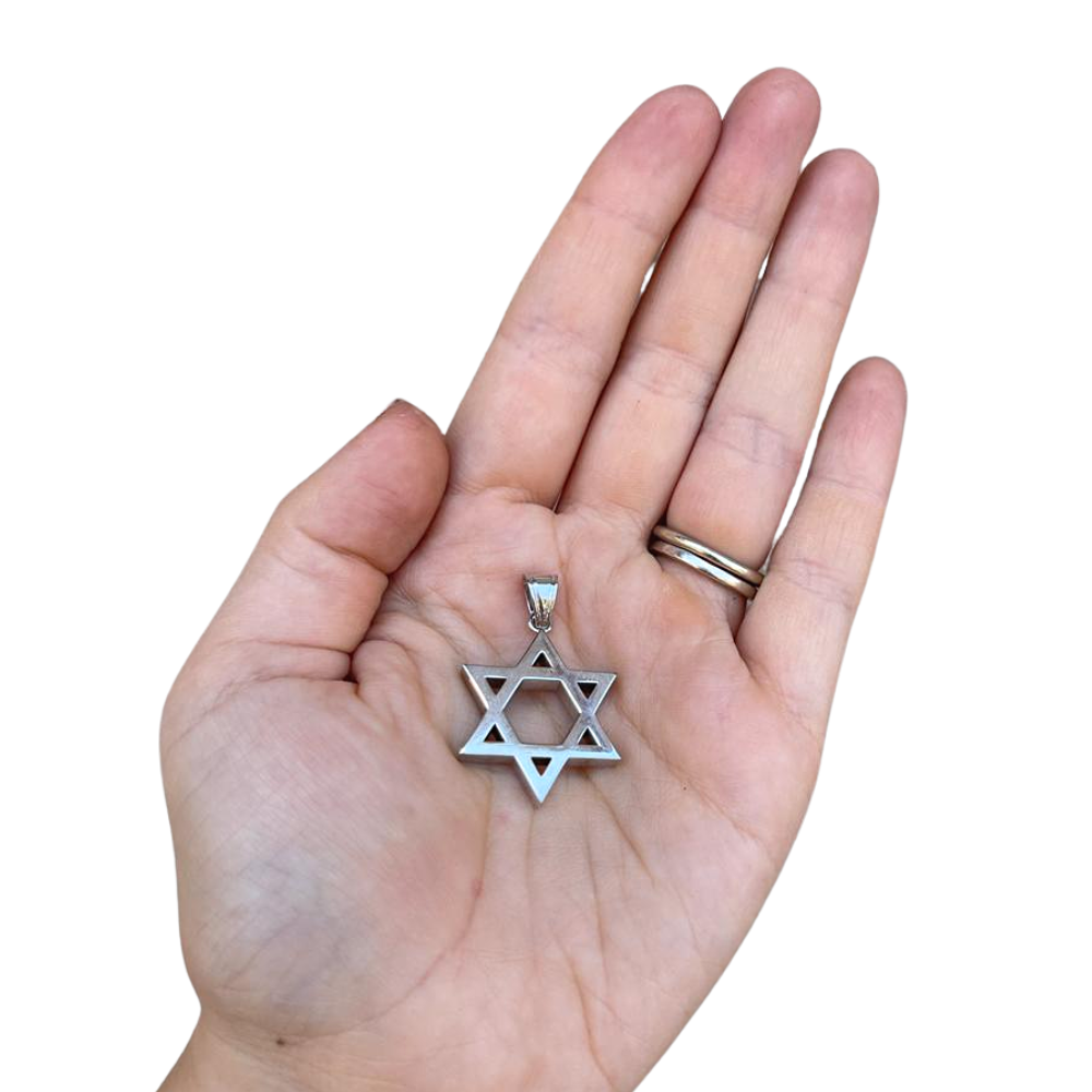 14k Gold Large Heavyweight Star of David Pendant