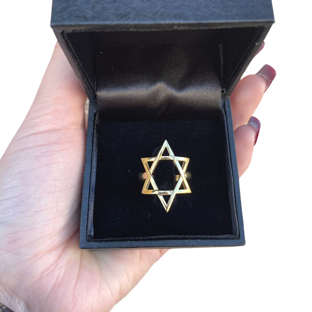Large Star of David Ring in 14K Gold