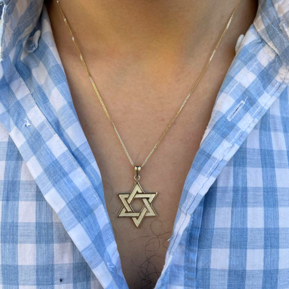 Florentine Star of David 14k Gold Pendant