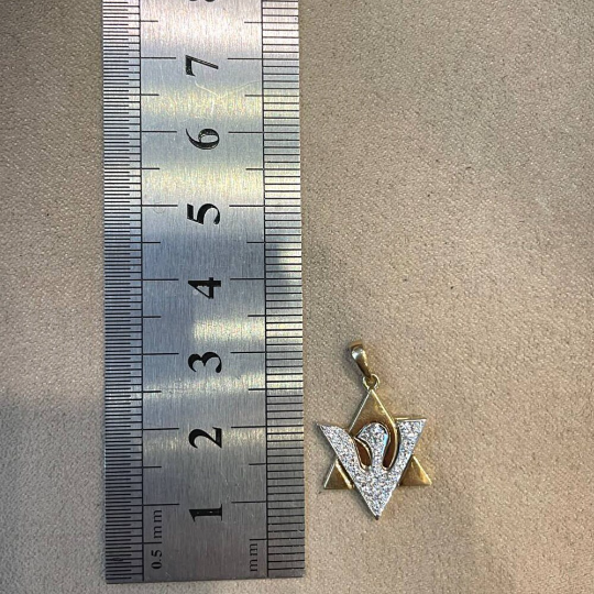 Diamond Star of David Dove of Peace Pendant in 18K Gold