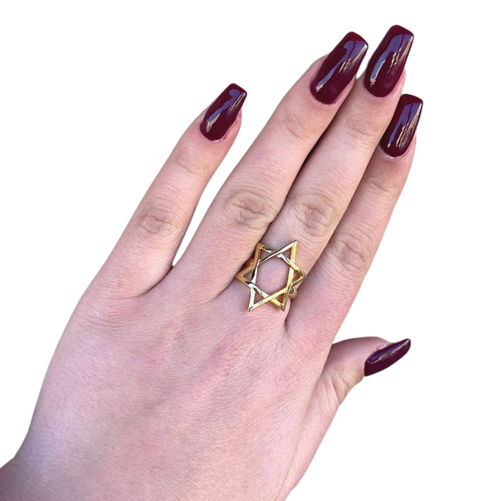 Large Star of David Ring in 14K Gold