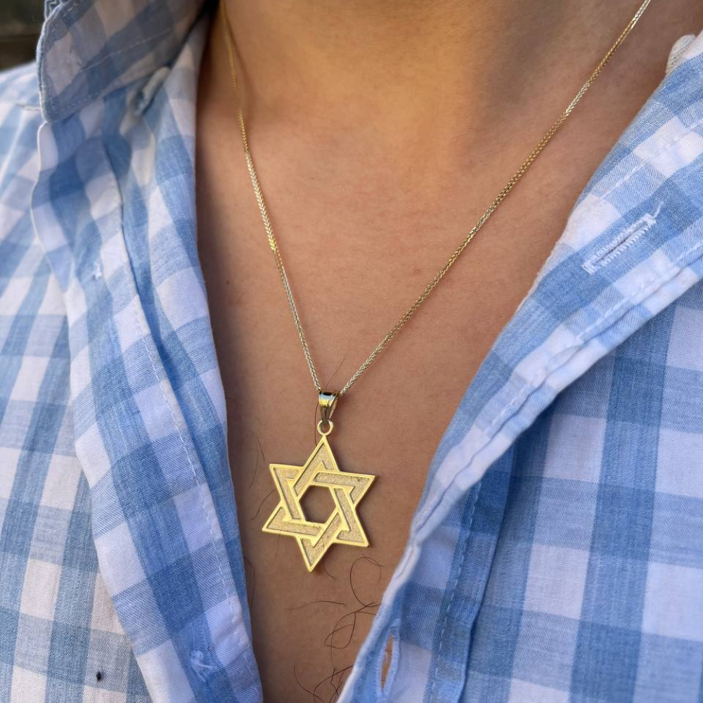 Florentine Star of David 14k Gold Pendant