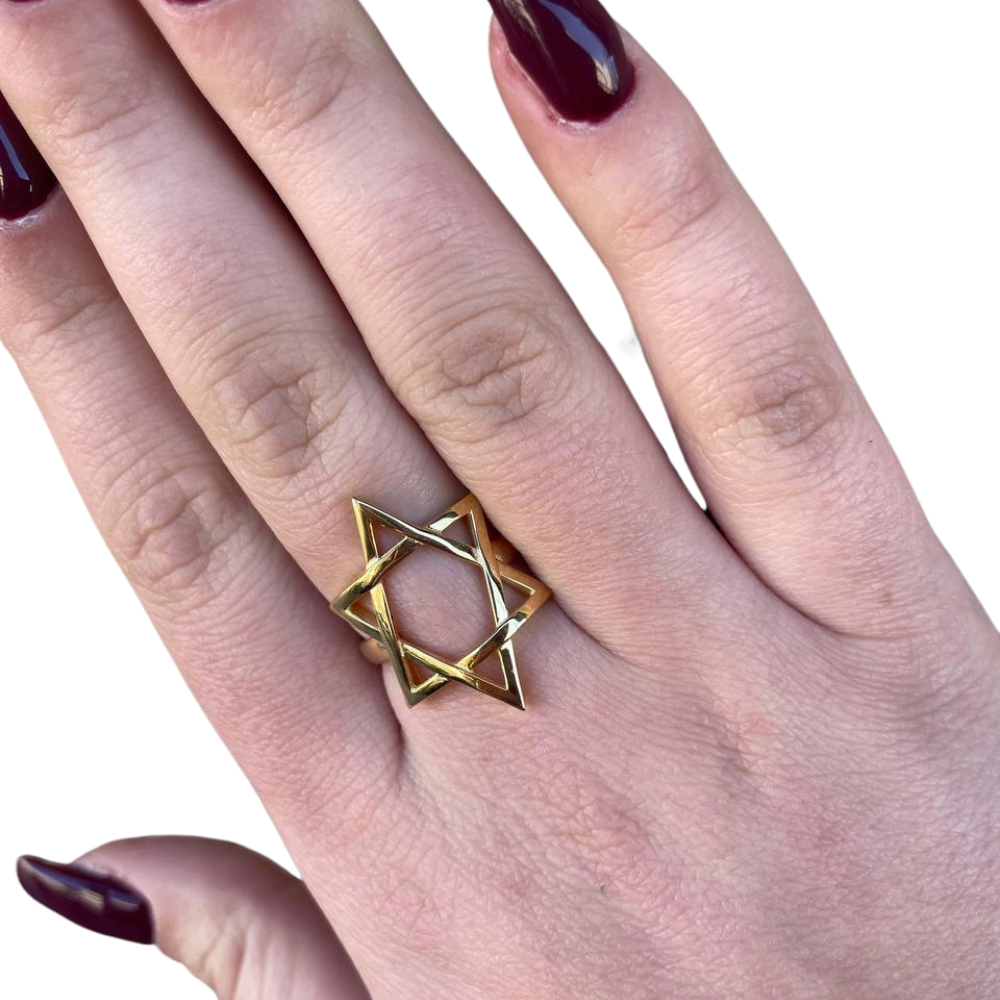 Large Star of David Ring in 14K Gold