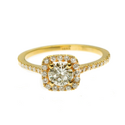 Diamond Square Halo Ring in 14K Yellow Gold