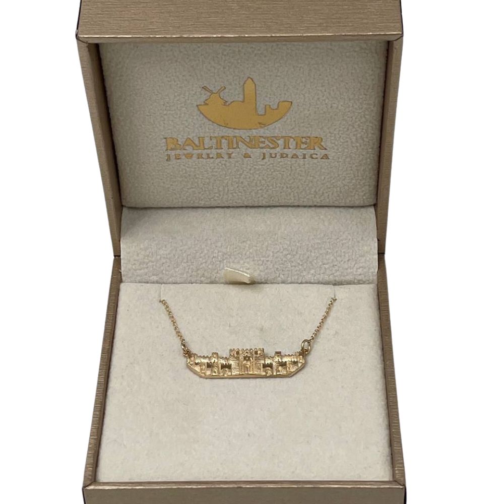 Jerusalem Skyline Necklace in 14K Yellow Gold