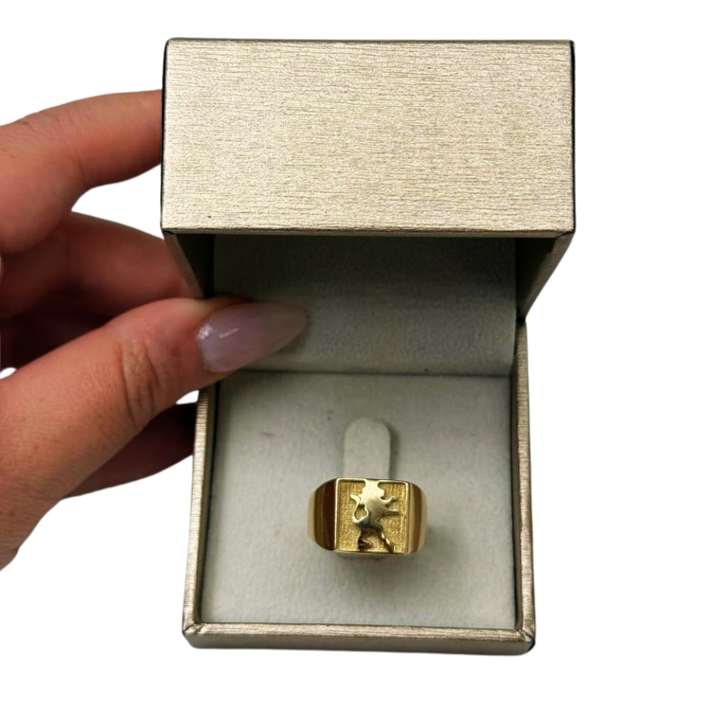 14k Gold Lion of Judah Signet Ring