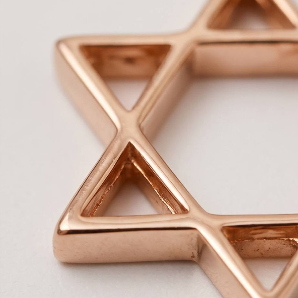 14K Gold Star of David Pendant  Magen David Jewish Charm