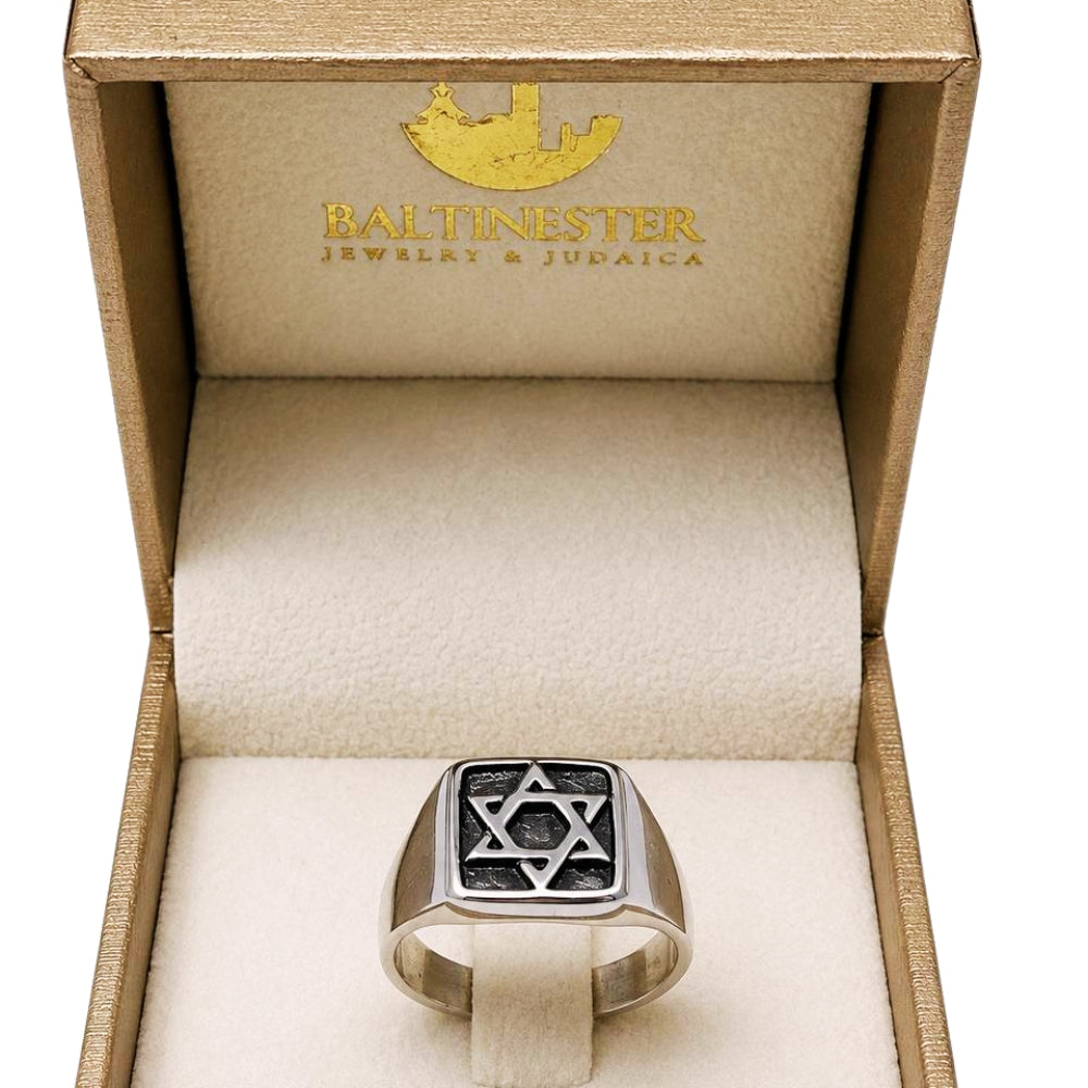 Sterling Silver Star of David Oxidized Ring