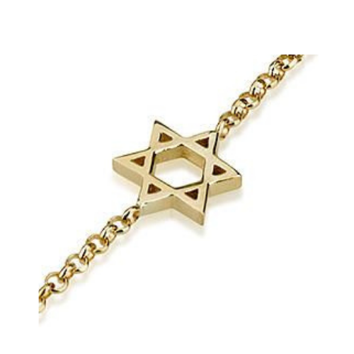 14K Gold Charm Bracelet with Star of David
