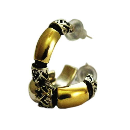 Silver and 14k Gold Yemenite Earrings