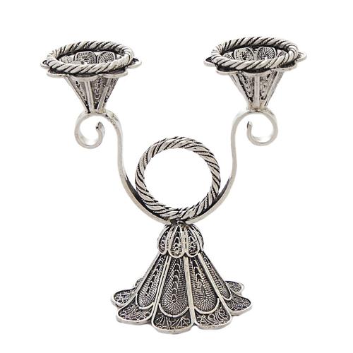 Sterling Silver Filigree Curled Candelabra