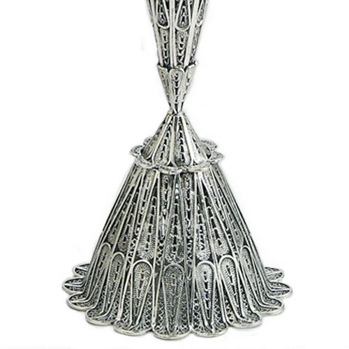 Large Filigree Lace Silver Candle Holders