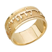 Hebrew Wedding Ring in 14k Gold Diamond-Cut