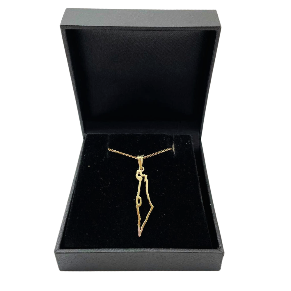 Outline Map of Israel 14K Gold Pendant