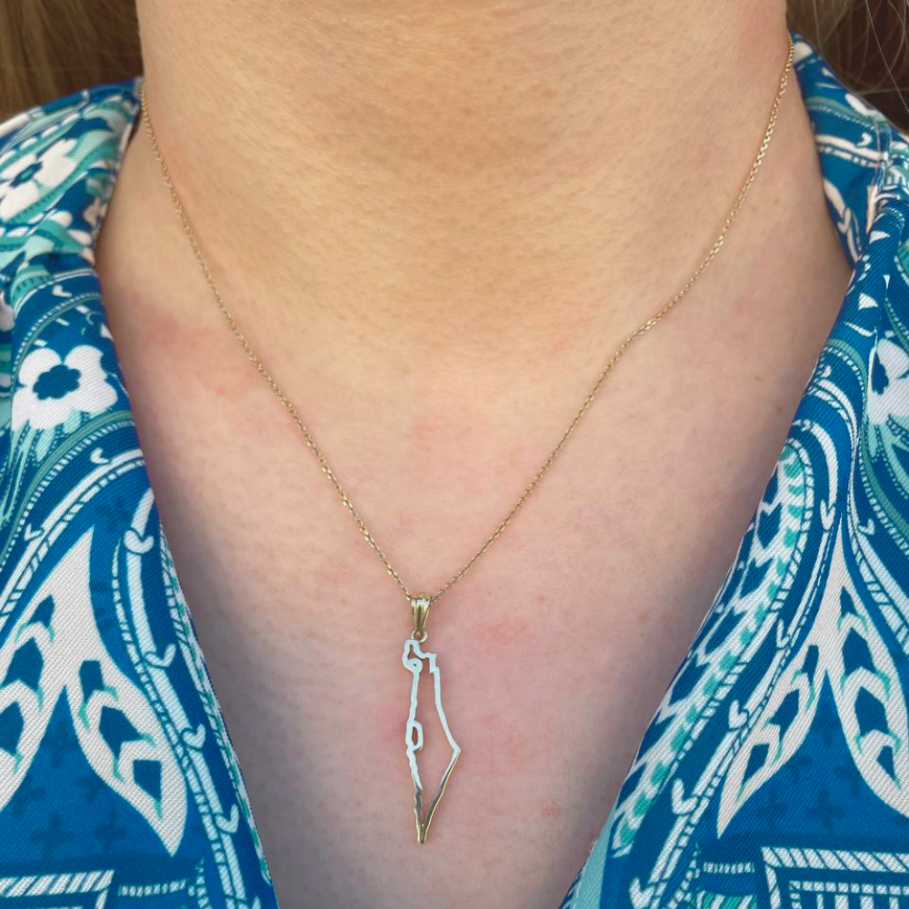 Outline Map of Israel 14K Gold Pendant