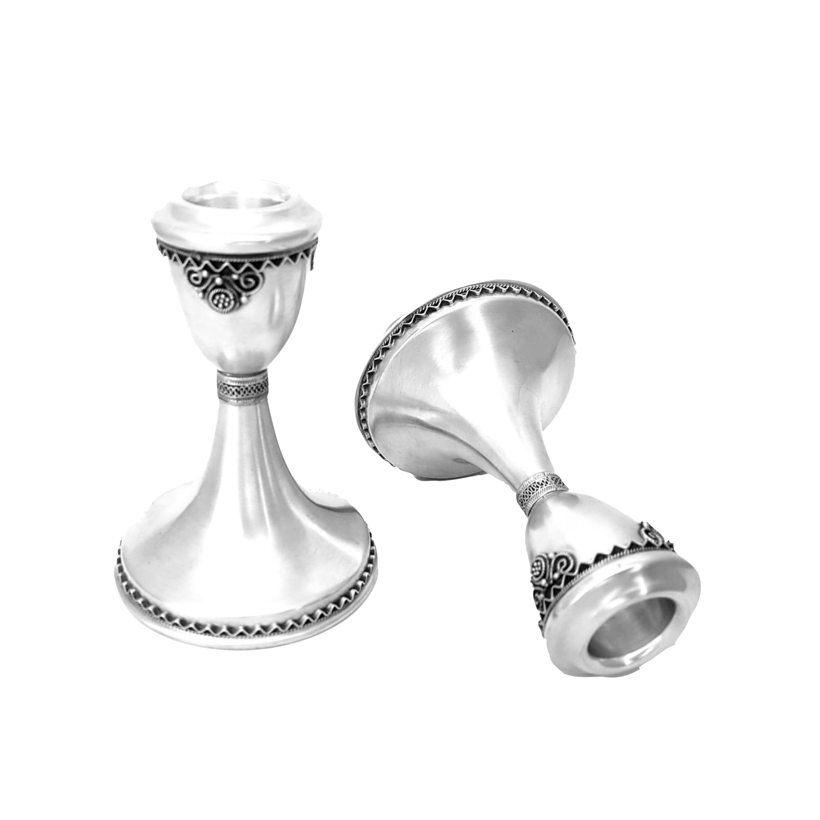 Candlesticks - Glossy Mini Sterling Silver