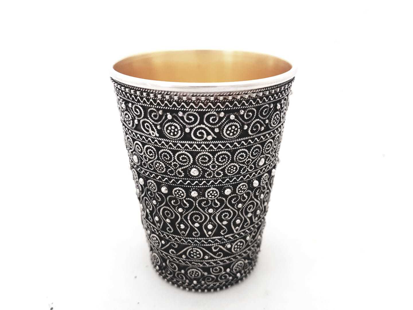 Full Filigree Sterling Silver Small Kiddush Cup