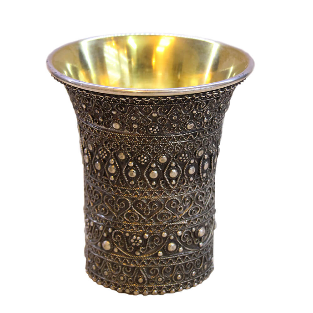 Elegant Full Filigree Kiddush Cup