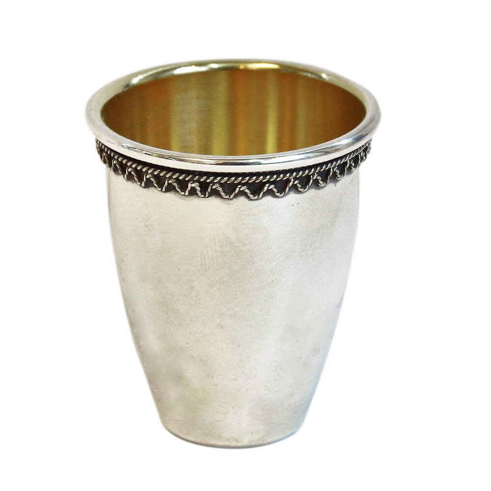 Simple Filigree Silver Liqueur Cup