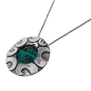 Eilat Stone jewellery - Modern Round Eilat Stone Silver Necklace