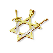 Victory Swords Star of David Pendant in 14K Two-Tone Gold