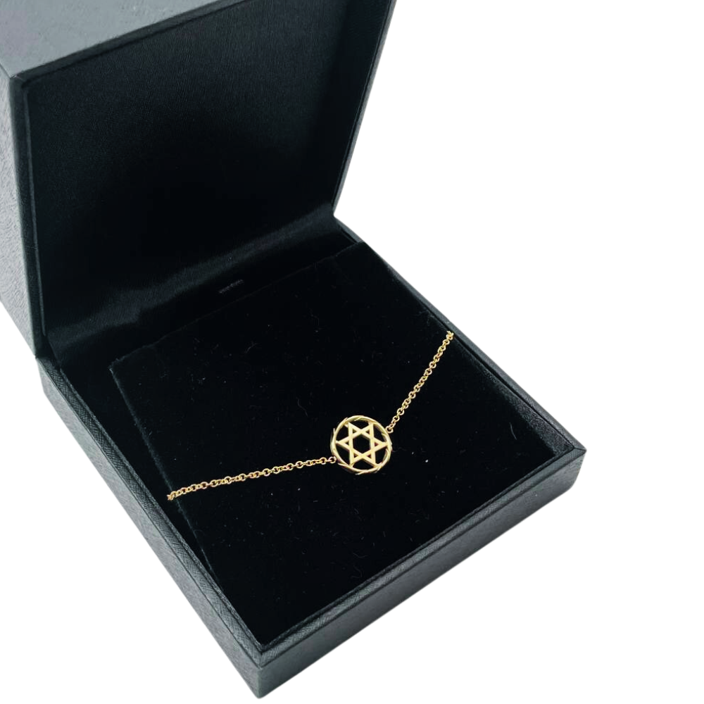 Star of David Chain Bracelet in 14K Gold
