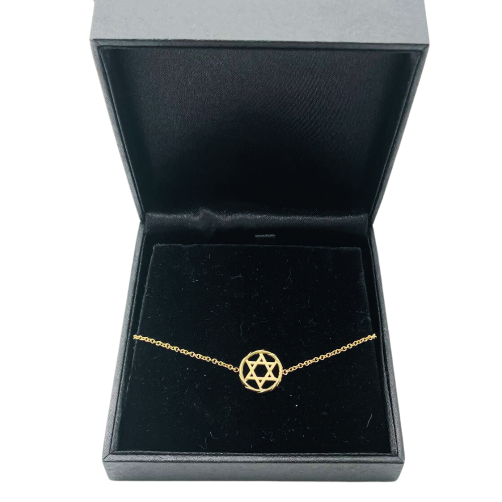 Star of David Chain Bracelet in 14K Gold