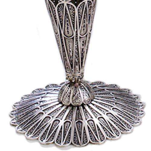 Sterling Silver Teardrop Filigree Candle Sticks