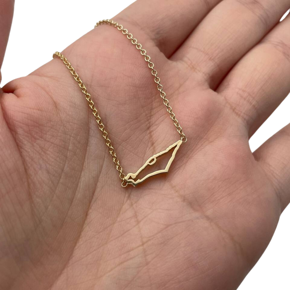 Map of Israel Chain Bracelet in 14K Gold