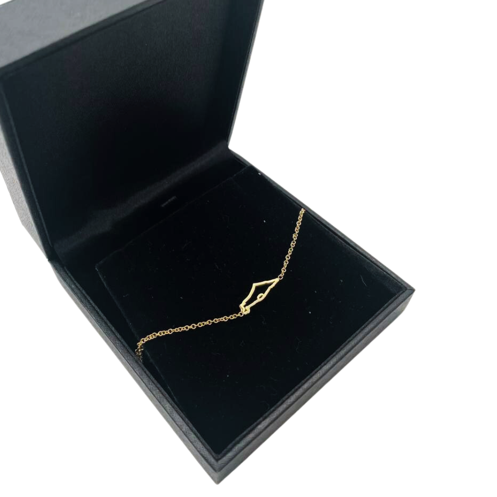 Map of Israel Chain Bracelet in 14K Gold