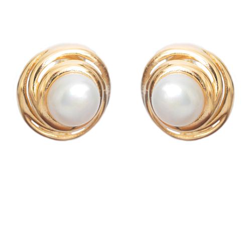 14k Gold & White Pearl Earrings