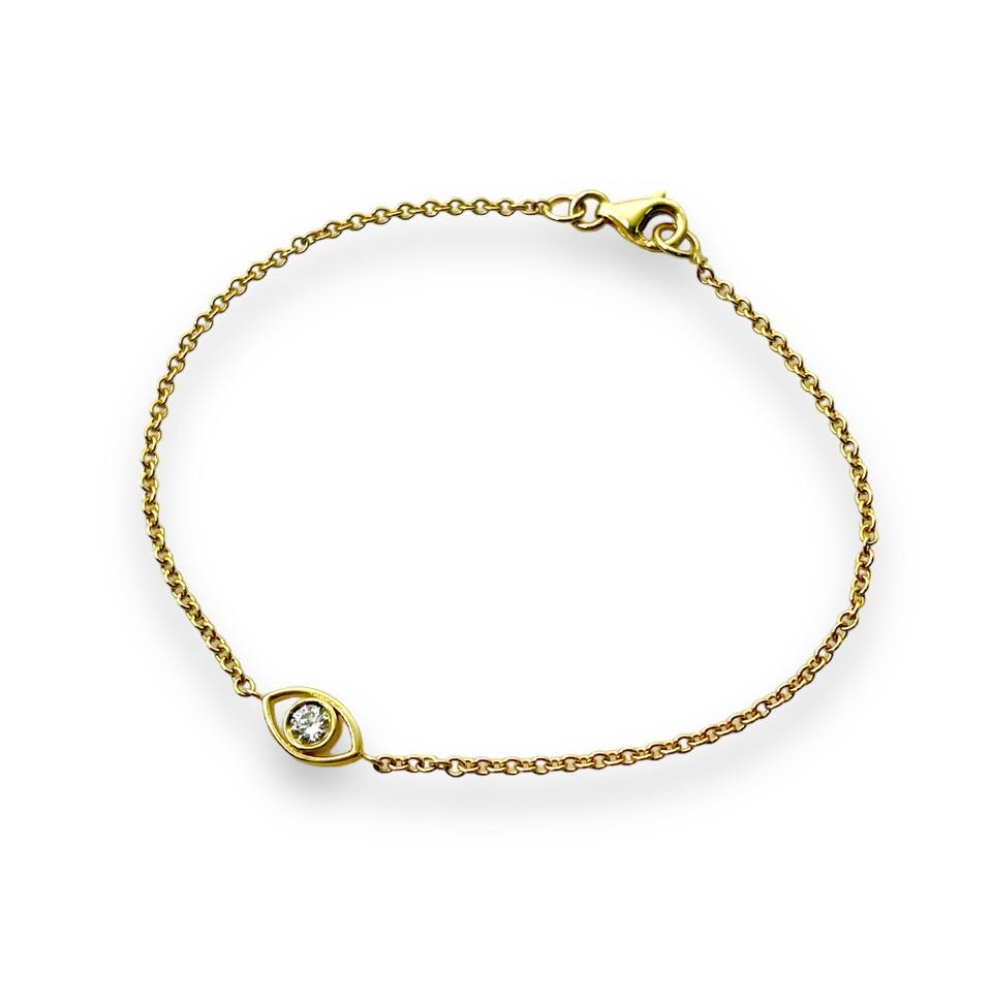Evil Eye Chain Bracelet in 14K Gold