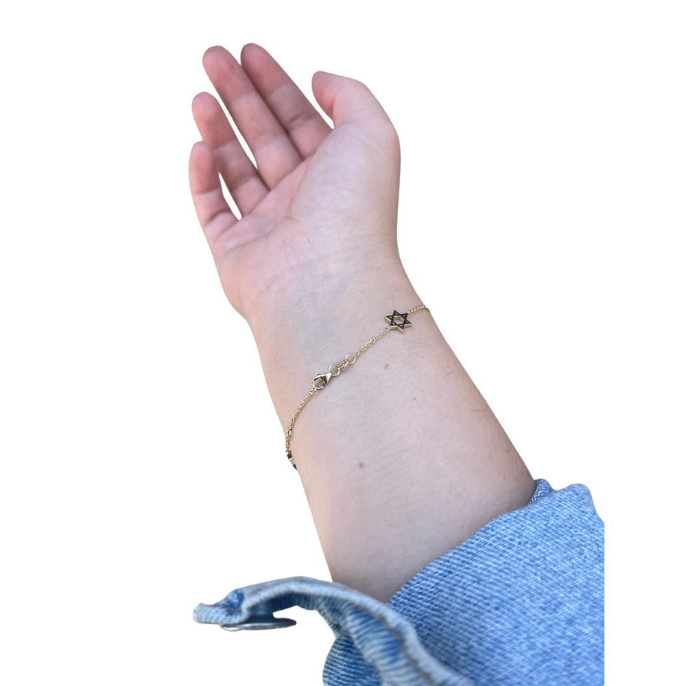 14K Gold Charm Bracelet with Star of David