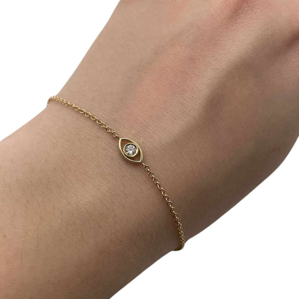 Evil Eye Chain Bracelet in 14K Gold