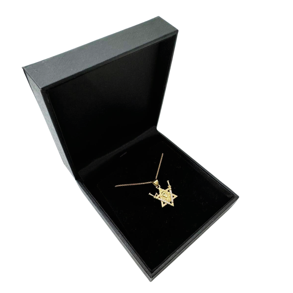 Victory Swords Lion of Judah and Star of David Pendant in 14K Gold and Diamonds