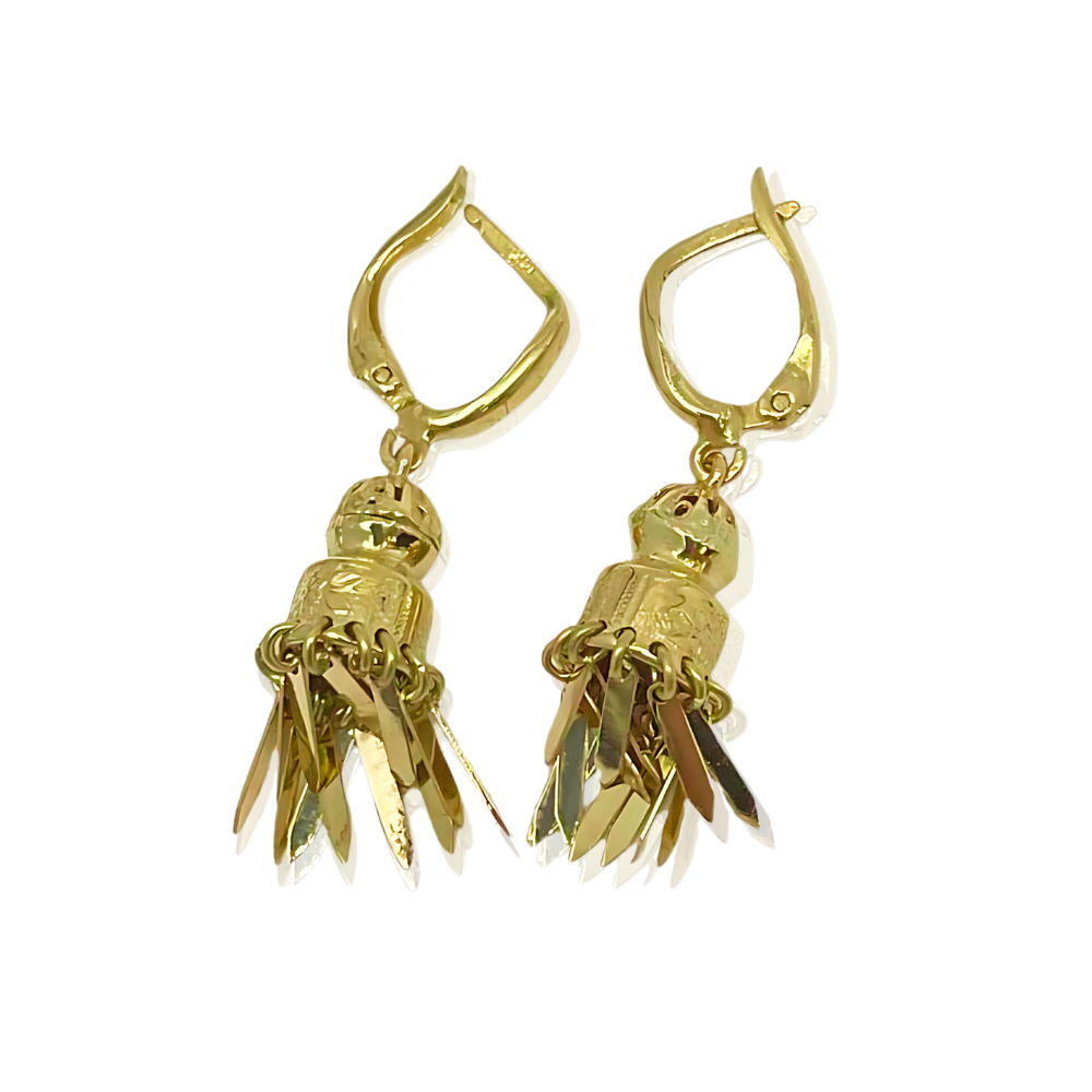 Chandelier Filigree Dangle Earrings in 14K Gold