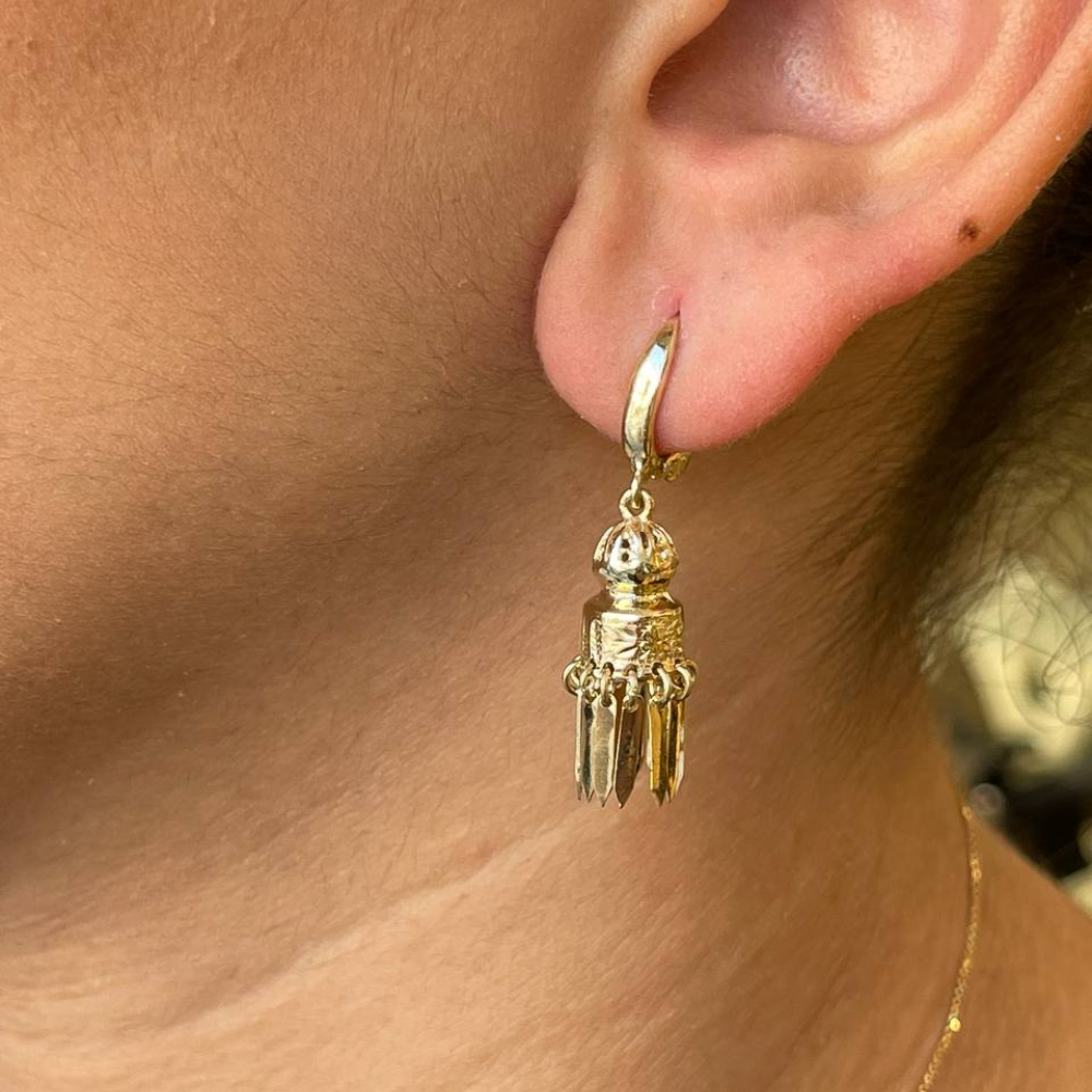 Chandelier Filigree Dangle Earrings in 14K Gold