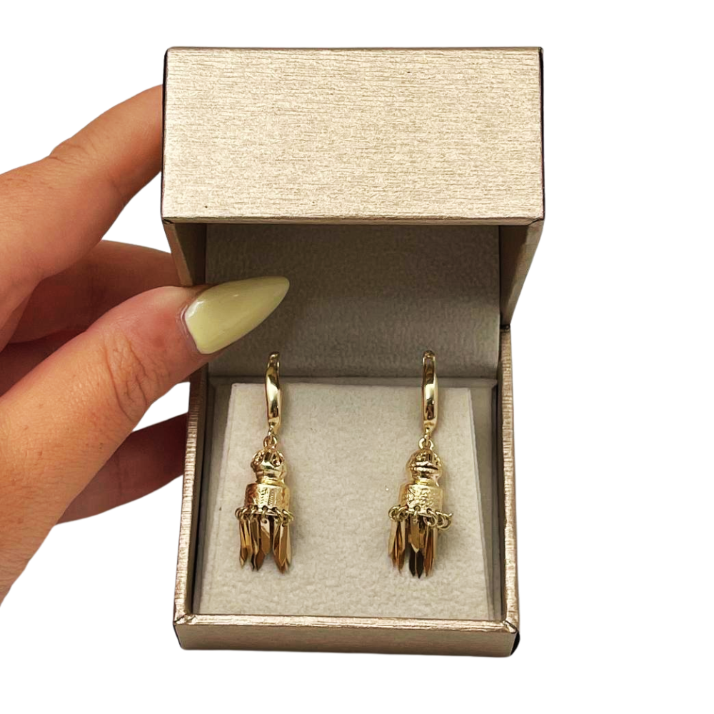 Chandelier Filigree Dangle Earrings in 14K Gold