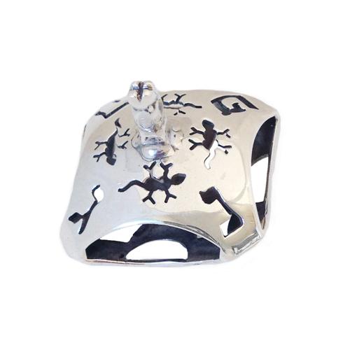 Sterling Silver Lizard Puffy Hanukkah Dreidel