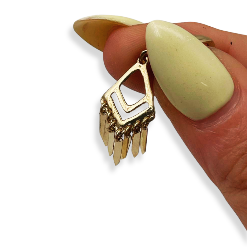 Fringe Dangle Earrings in 14K Solid Gold