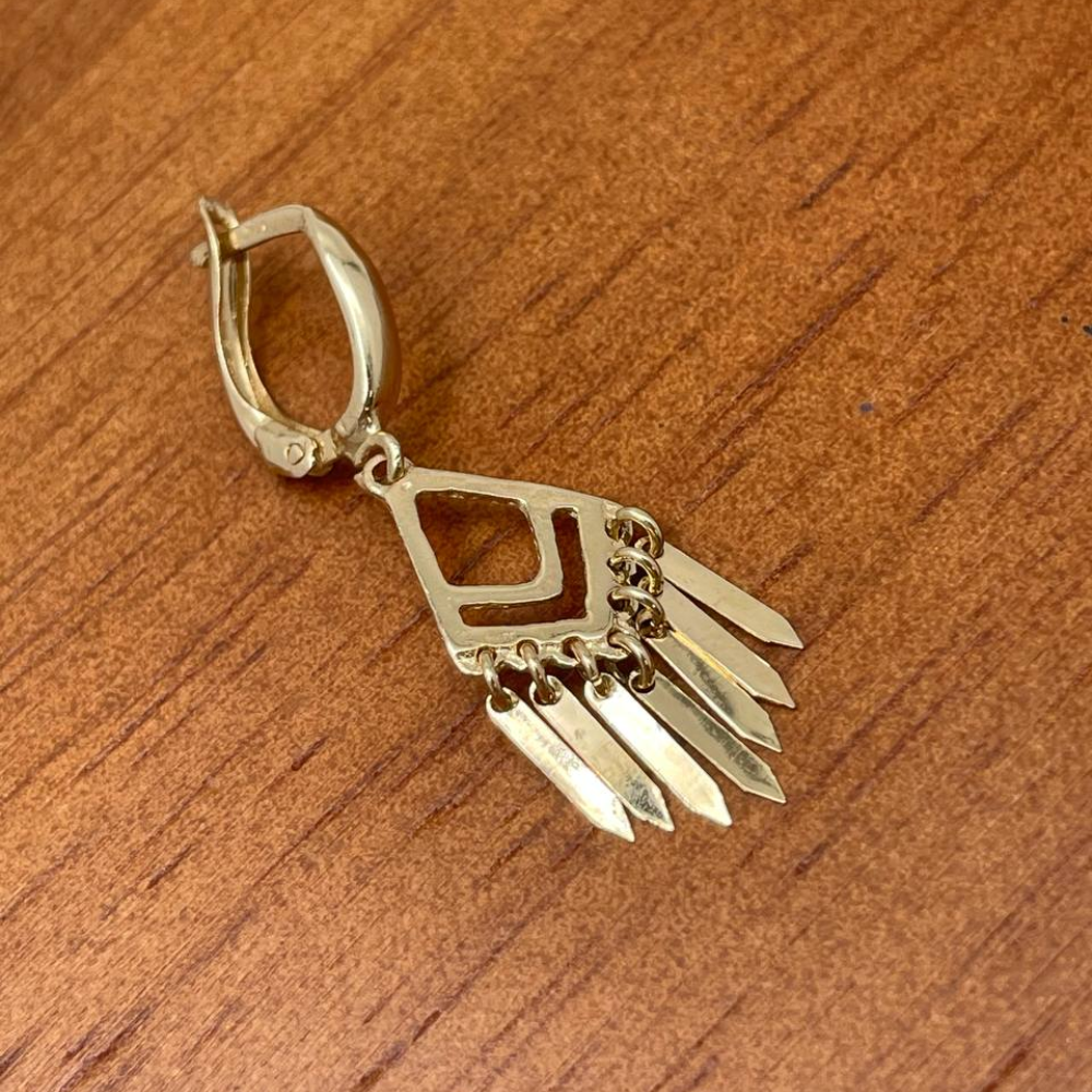 Fringe Dangle Earrings in 14K Solid Gold