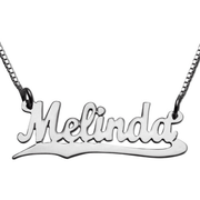 Silver Underlined English Script Name Necklace