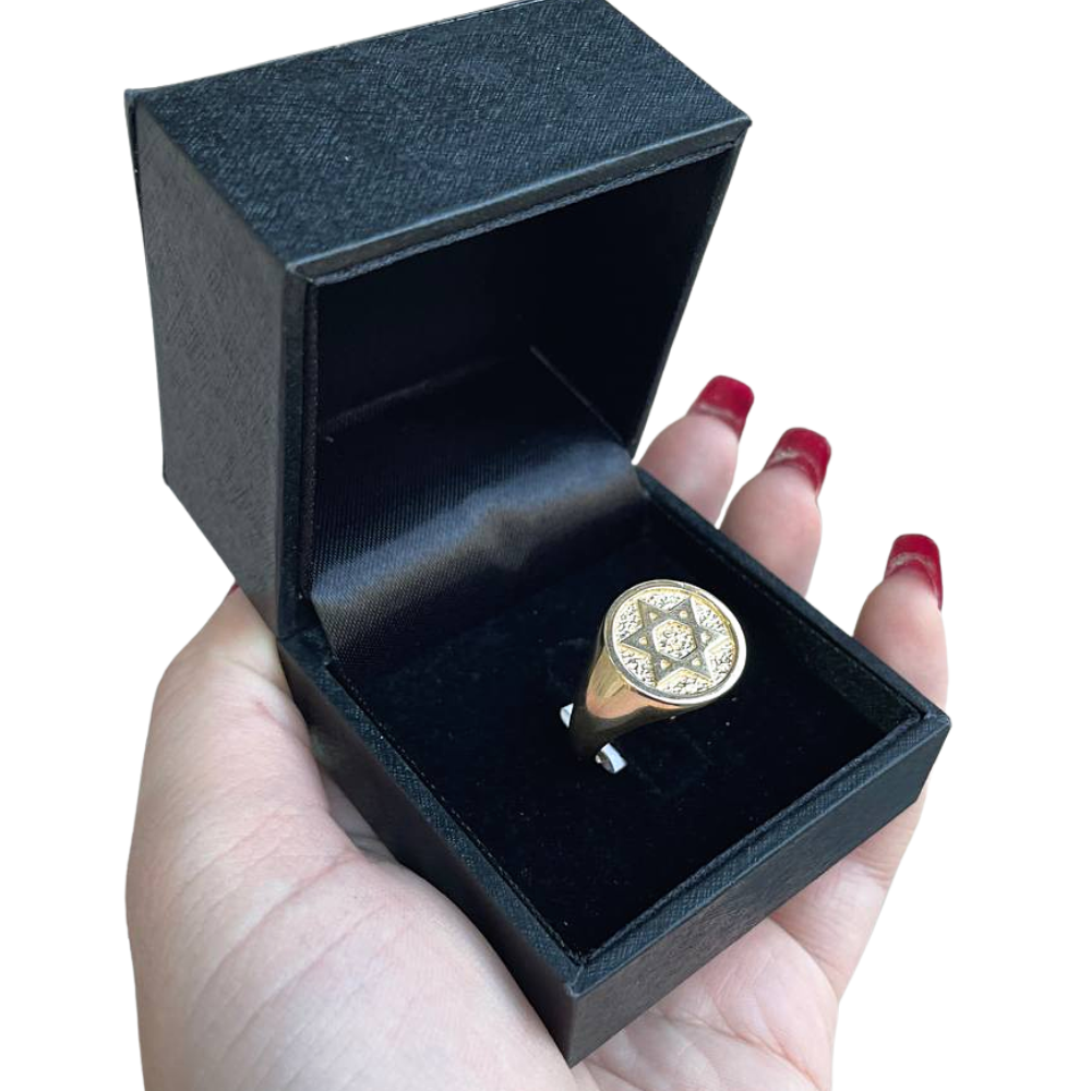 Star of David Signet Ring 14K Gold